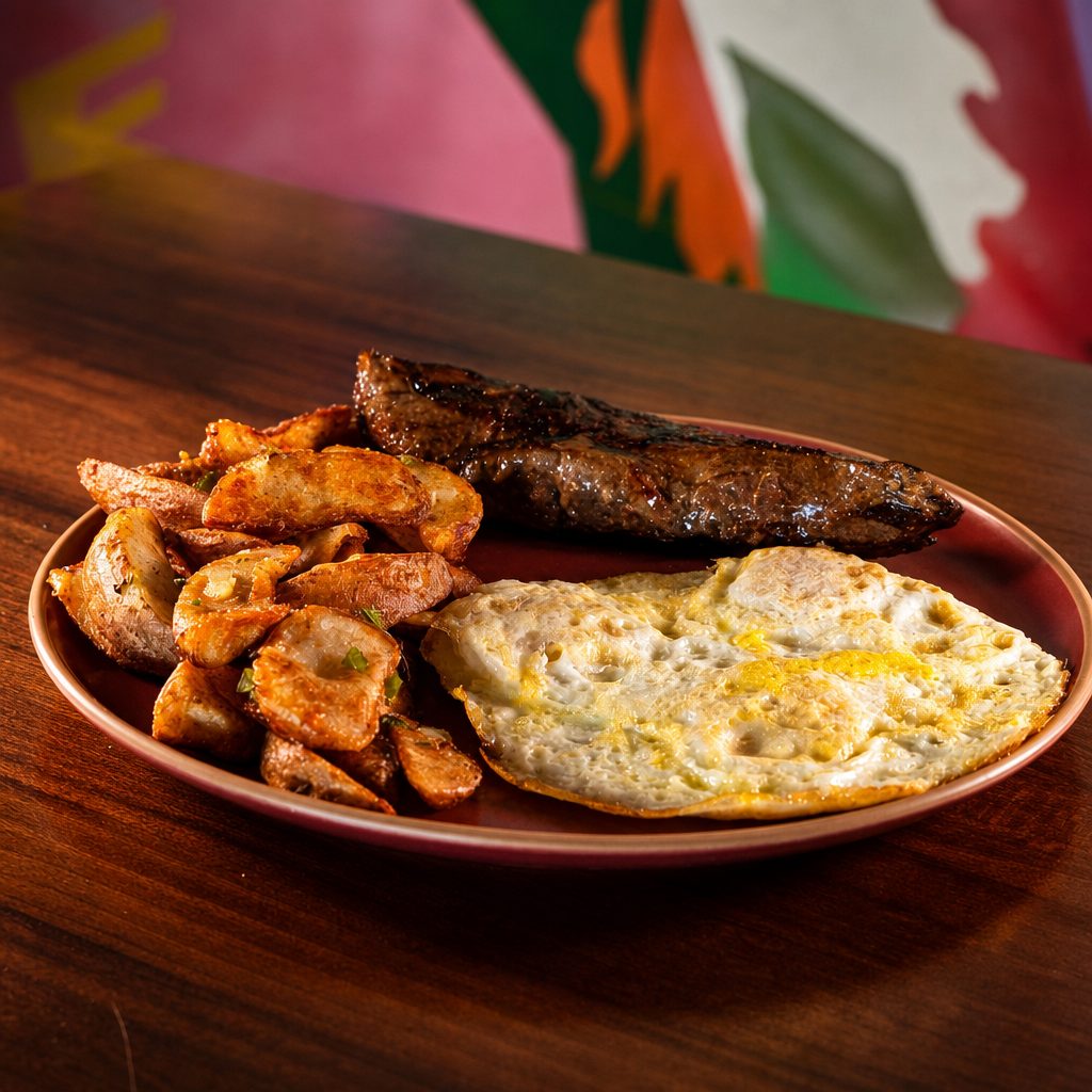 STEAK & EGGS.